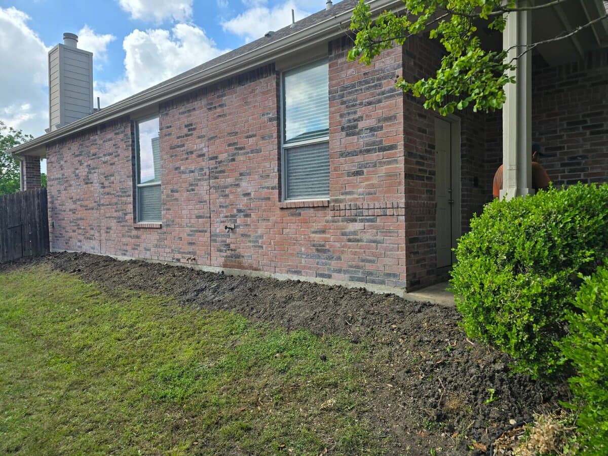 DFW brick home side view after Stratum foundation repair